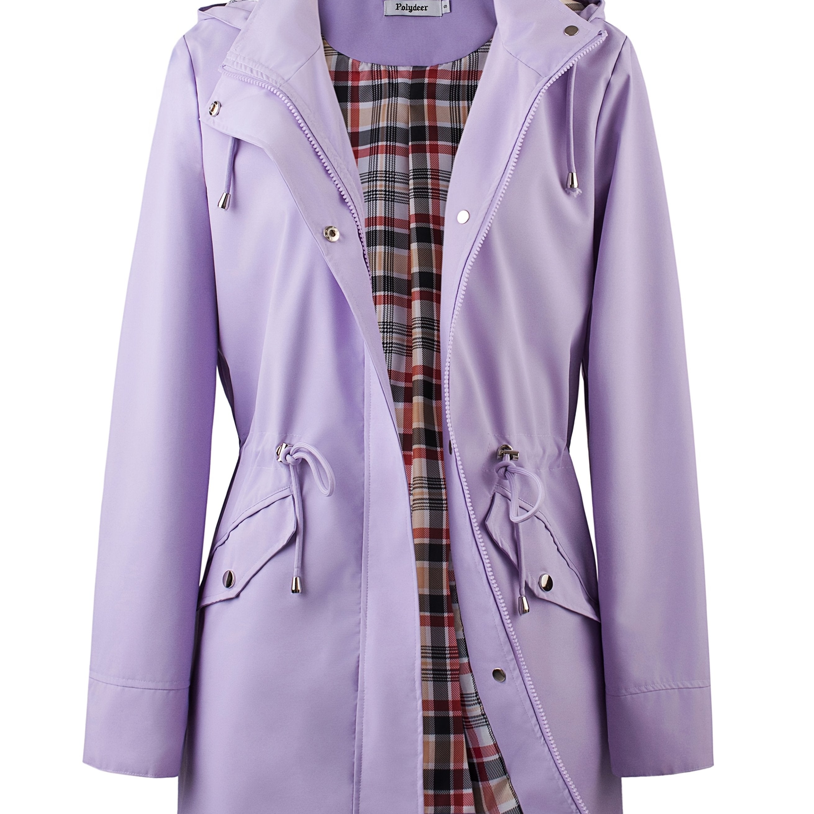 DAMES HOODED JAS MET RITS & TREKKOORD