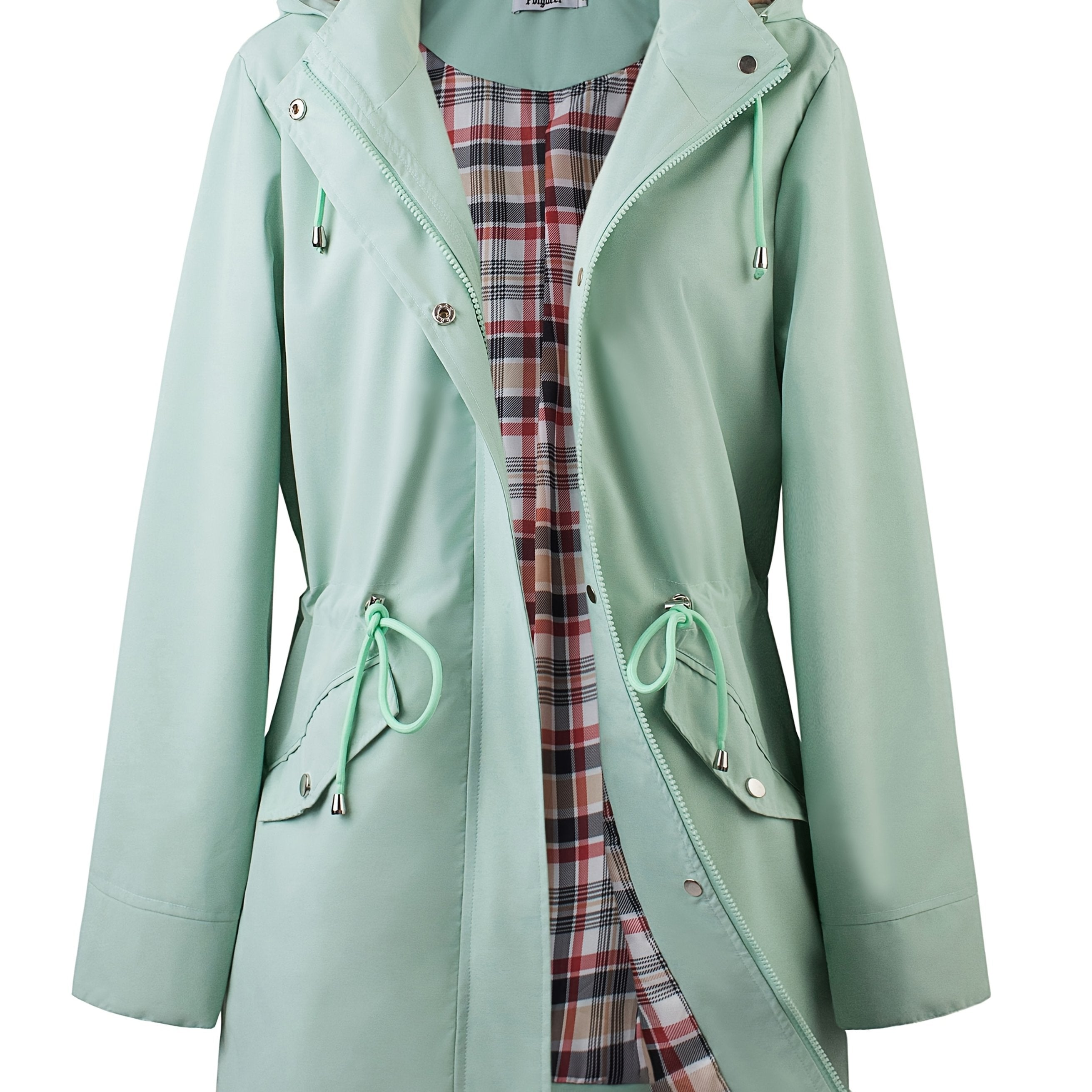 DAMES HOODED JAS MET RITS & TREKKOORD