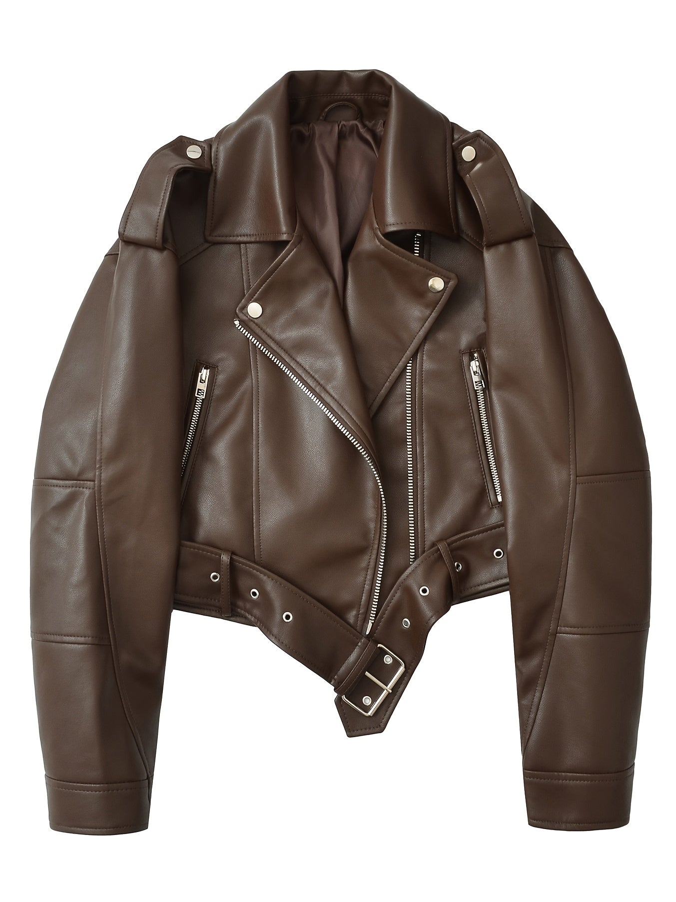 DAMES FAUX LEATHER BIKER JAS
