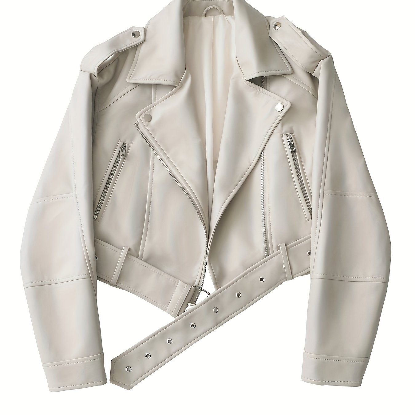 DAMES FAUX LEATHER BIKER JAS