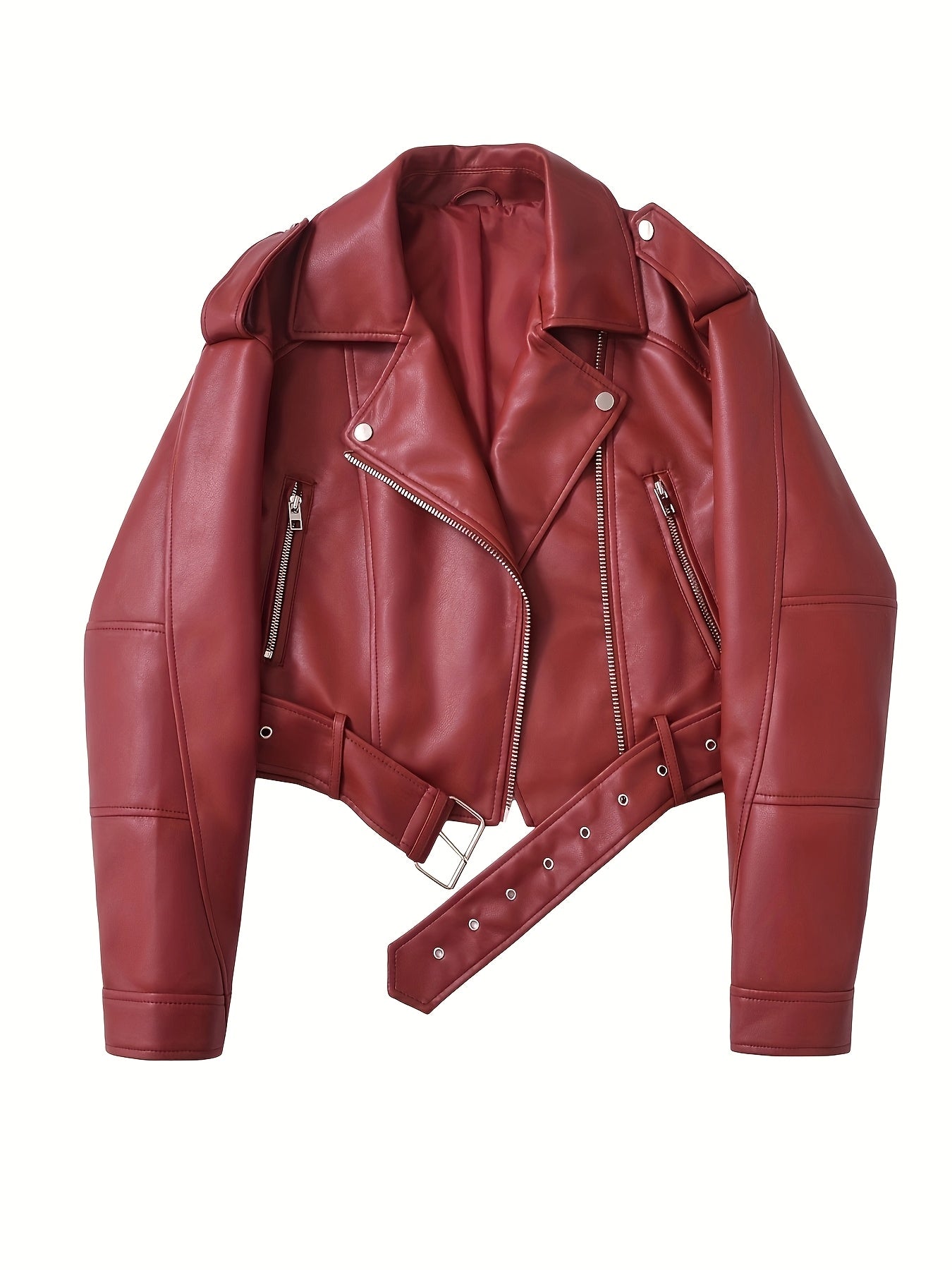 DAMES FAUX LEATHER BIKER JAS
