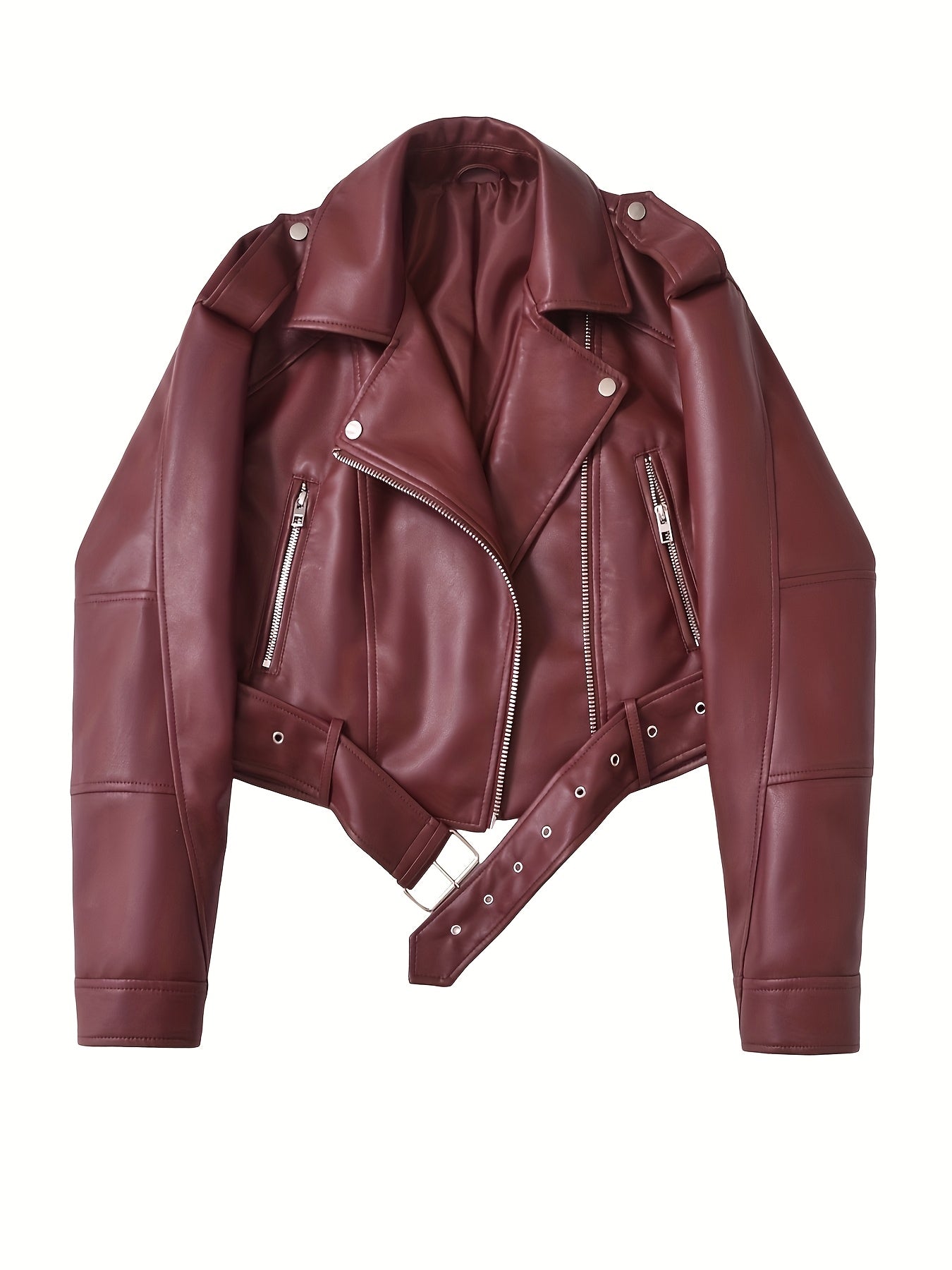 DAMES FAUX LEATHER BIKER JAS