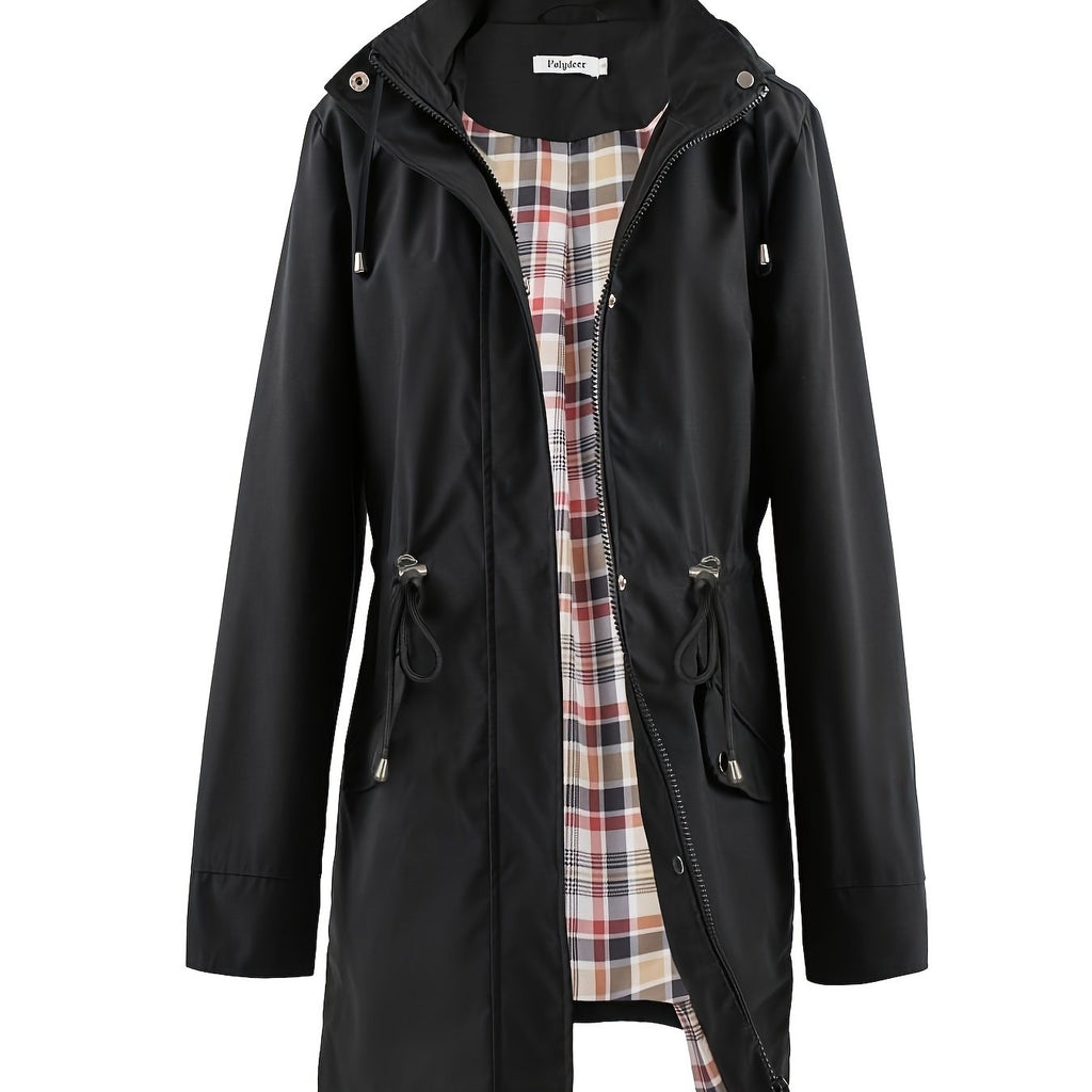 DAMES HOODED JAS MET RITS & TREKKOORD