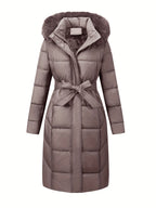 DAMES MID-LENGTH WINTERJAS MET CAPUCHON & RIEM