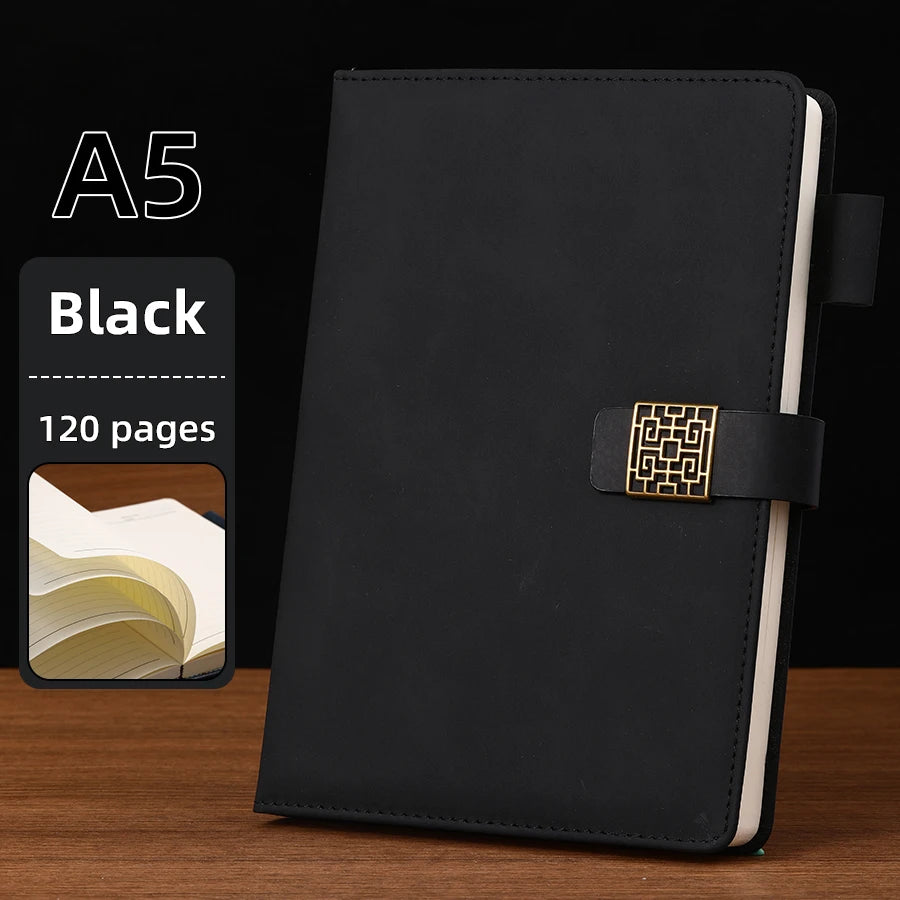 VINTAGE A5 LEREN NOTITIEBOEK