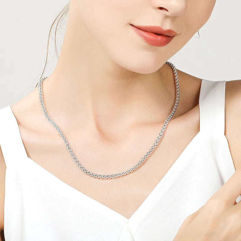 SILVER BOX CHAIN NECKLACE