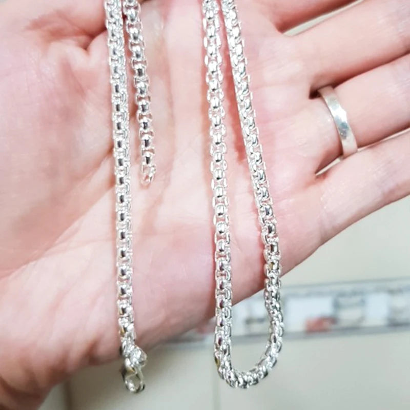 SILVER BOX CHAIN NECKLACE
