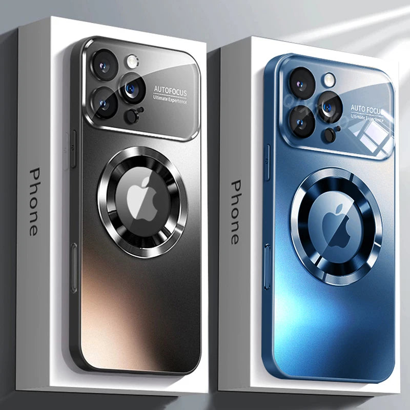 IPHONE MAGSAFE LUXURY GLASS CAMERA CASE