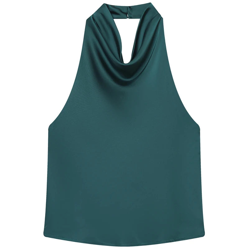 HALTER SATIN CORSET TOP (BACKLESS)