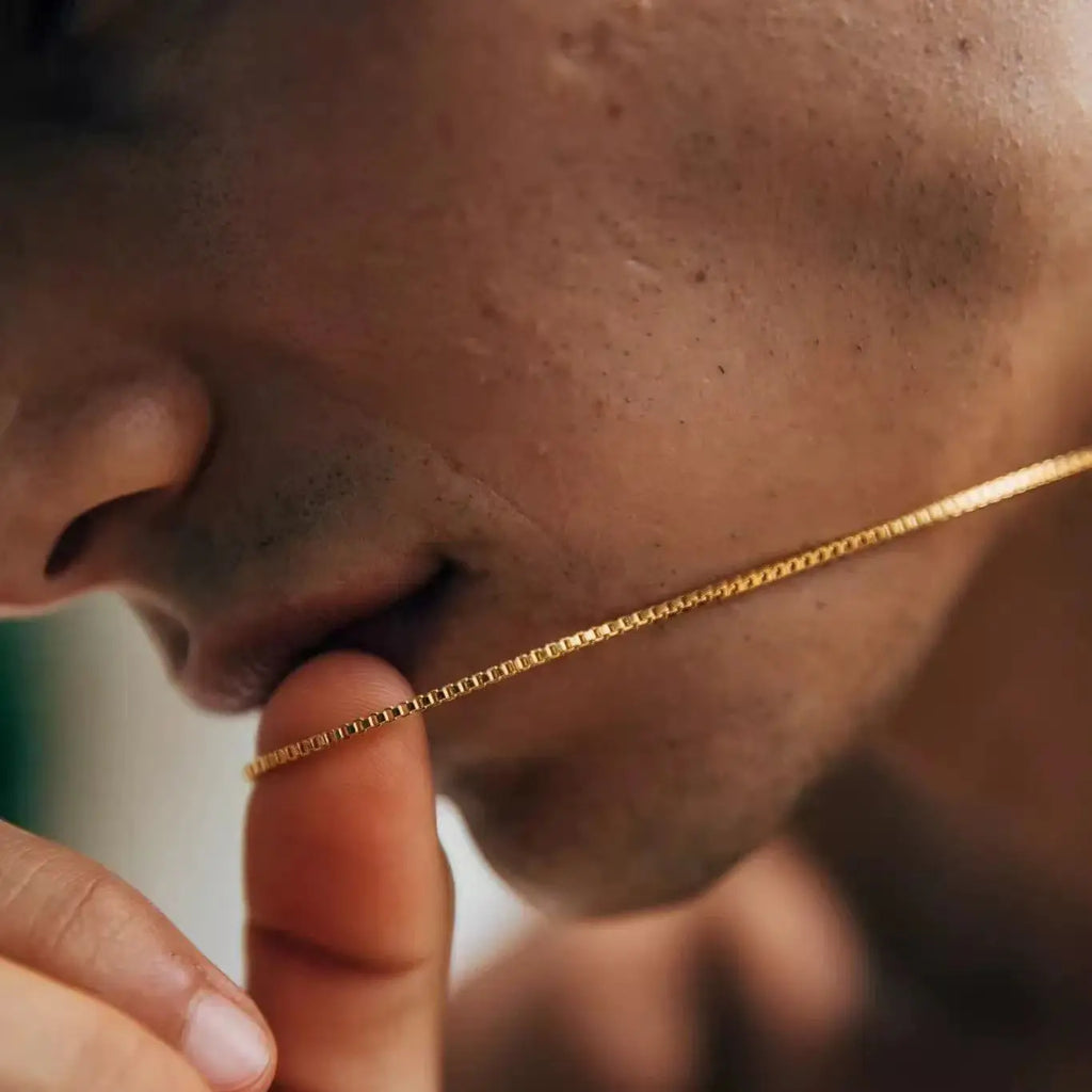 STAINLESS STEEL BOX CHAIN NECKLACE (GOUD)