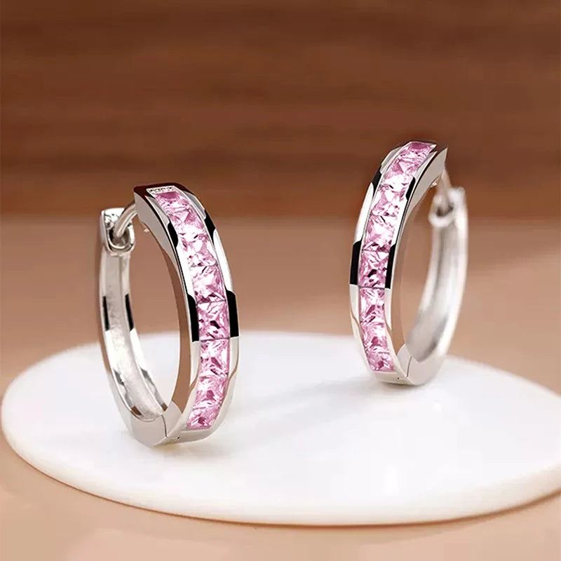 ZIRCON HOOP OORBELLEN