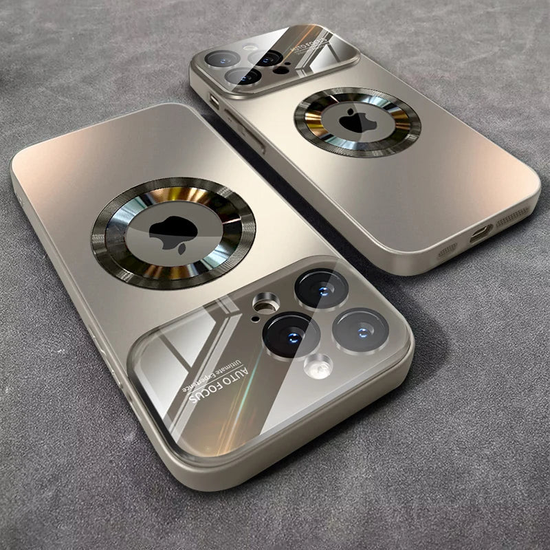 IPHONE MAGSAFE LUXURY GLASS CAMERA CASE