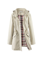 DAMES HOODED JAS MET RITS & TREKKOORD