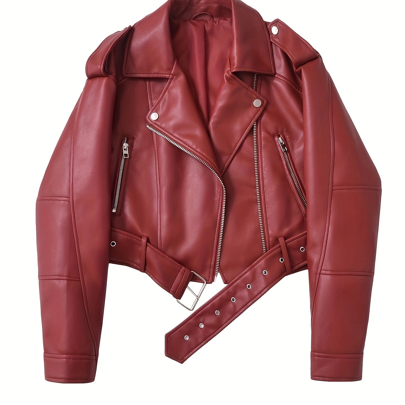 DAMES FAUX LEATHER BIKER JAS