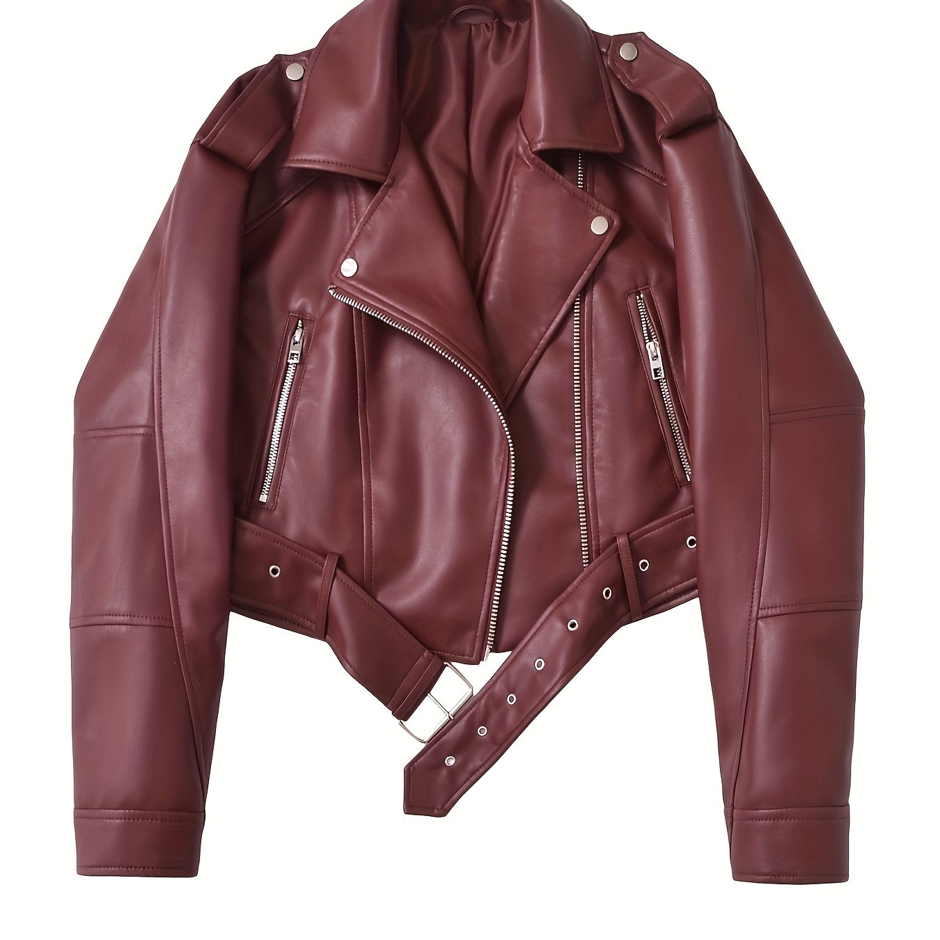 DAMES FAUX LEATHER BIKER JAS