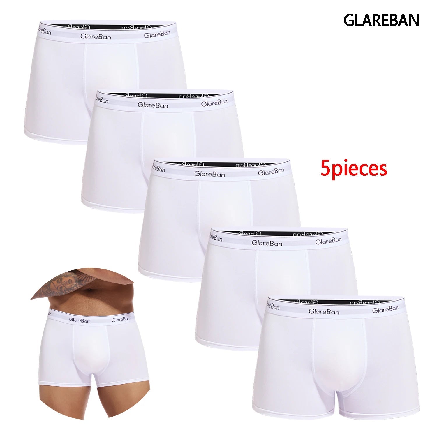 Heren Boxershorts Wit - 5 stuks – Comfort Fit - SOS STORE