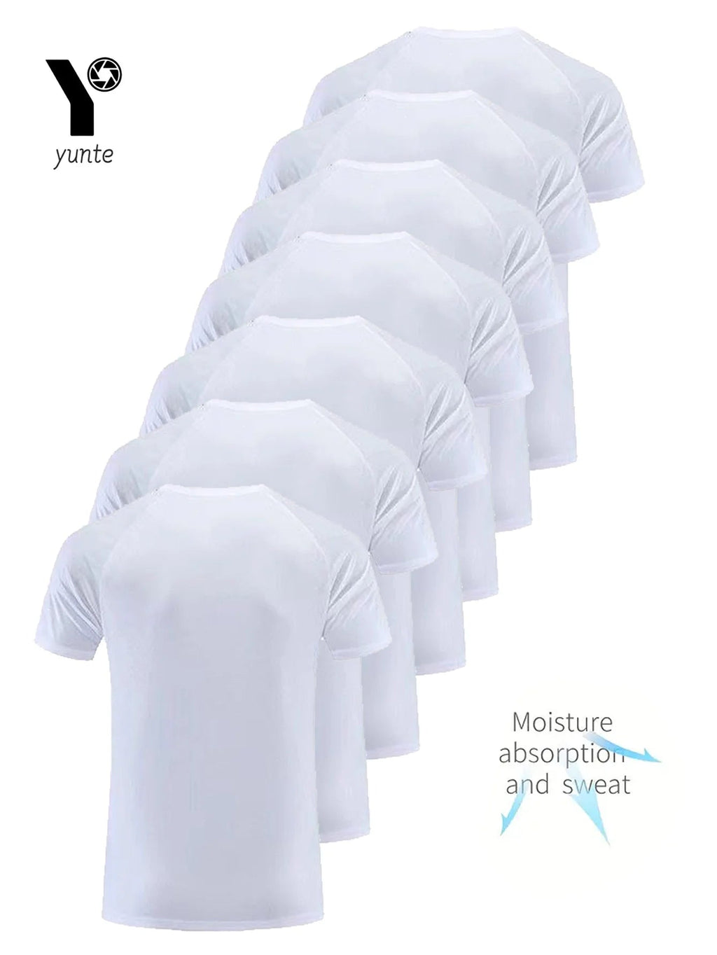 Round Neck T-Shirt – 7 - Pack Wit – Ultra - Light – Quick Dry – Comfort Fit - SOS STORE