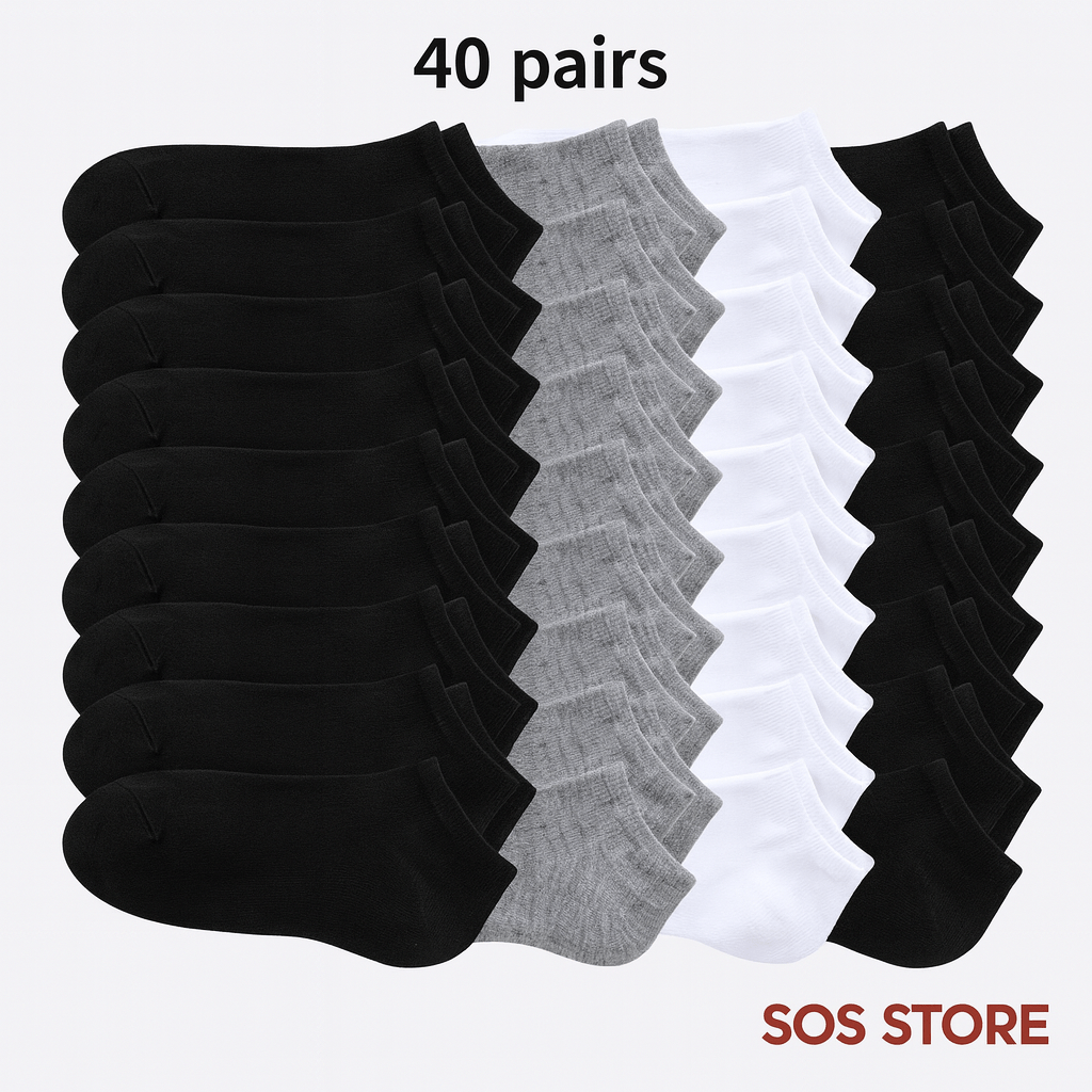SOS STORE Enkelsokken 10 - 40 Paar | Polyester | One Size - SOS STORE