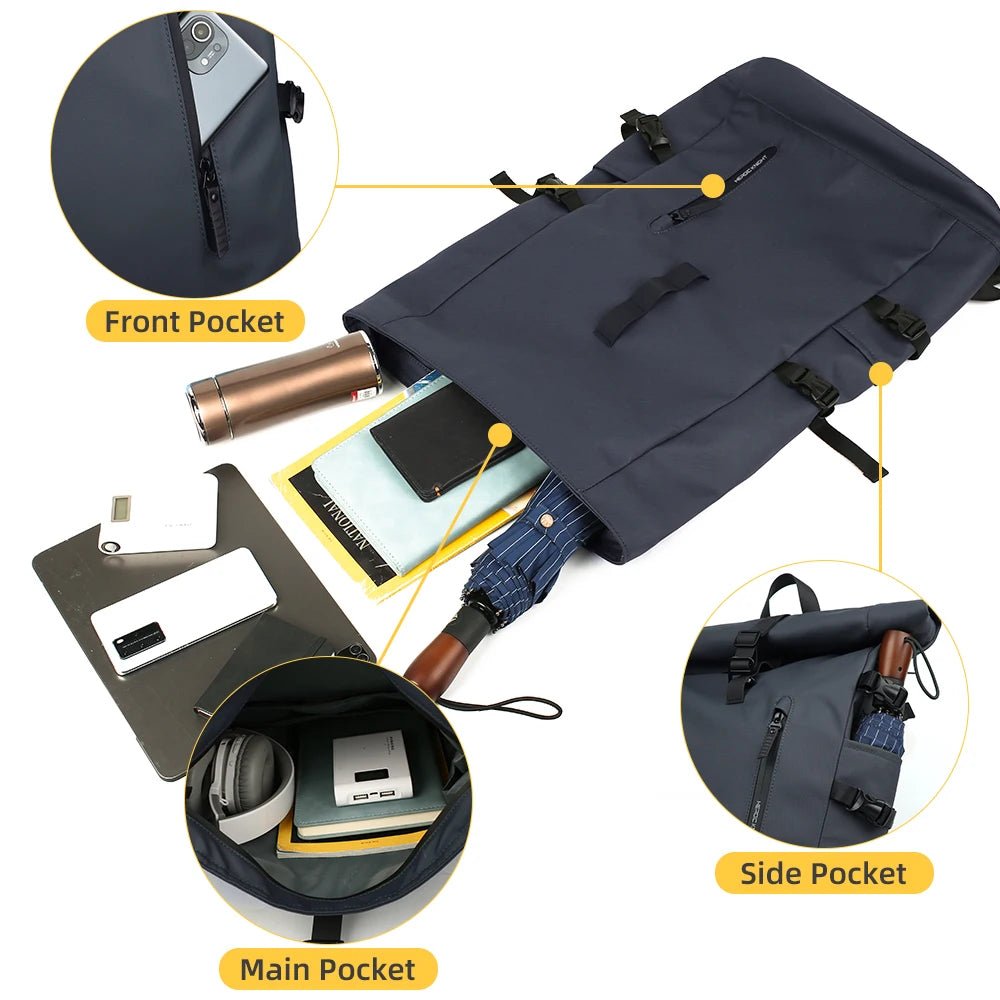 SOS STORE | ROLLTOP RUGZAK MET USB - POORT - SOS STORE