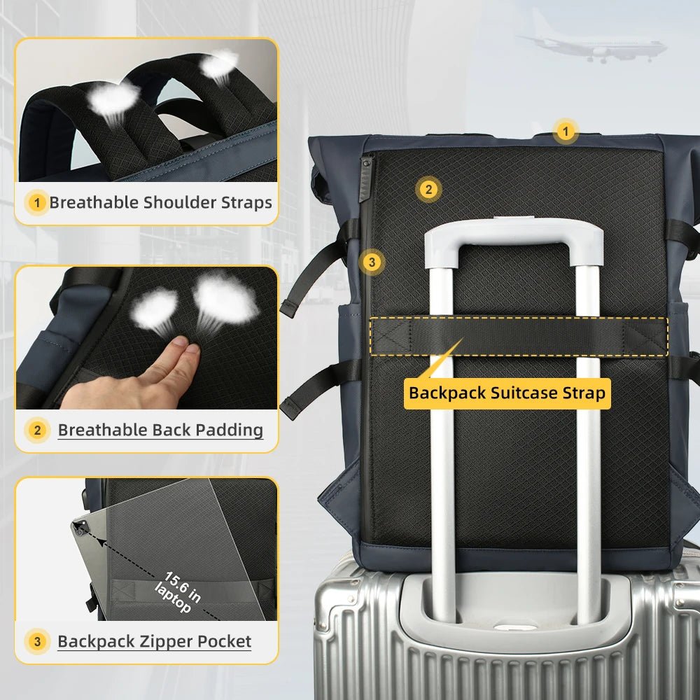 SOS STORE | ROLLTOP RUGZAK MET USB - POORT - SOS STORE