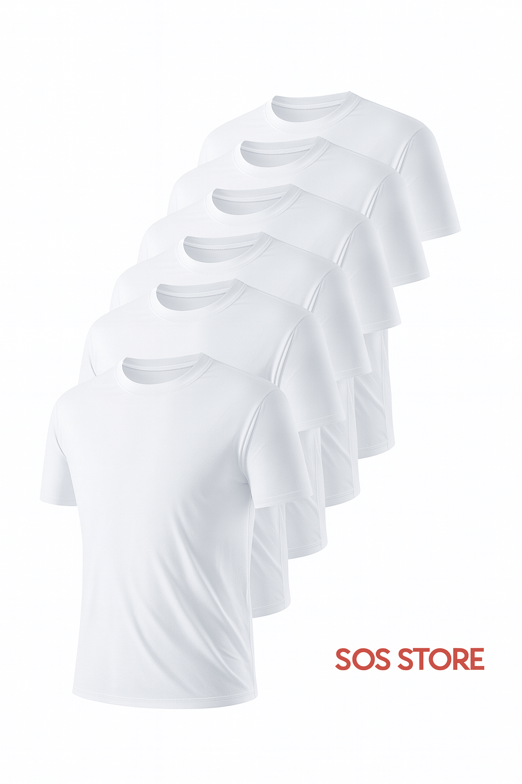 SOS STORE T-Shirt 7 - Stuks | Polyester | Wit - SOS STORE